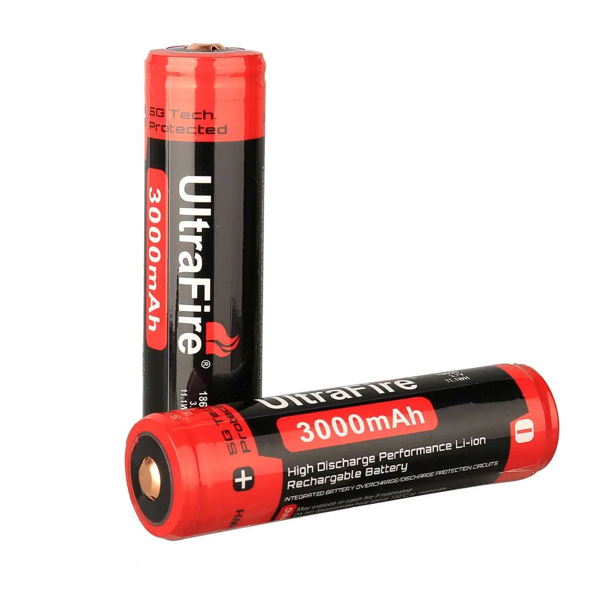 18650 3000mAh 3.7V Pro Rechargeable Batteries (2-Pack)