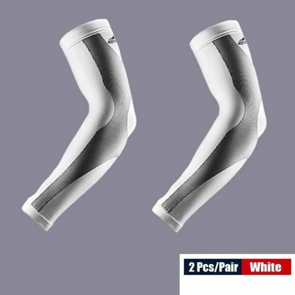 2pcs/pair Anti-uv Ice Silk Cooling Arm Sleeves for Cycling Driving Running
