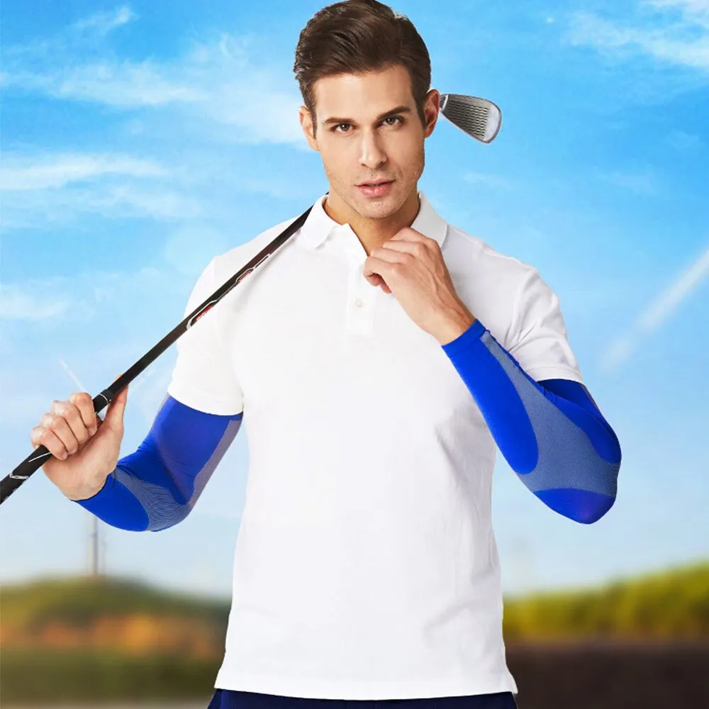 2pcs/pair Anti-uv Ice Silk Cooling Arm Sleeves for Cycling Driving Running
