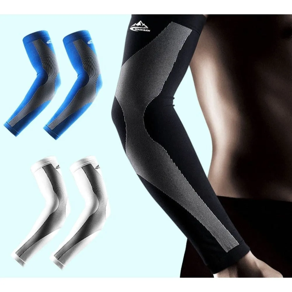 2pcs/pair Anti-uv Ice Silk Cooling Arm Sleeves for Cycling Driving Running