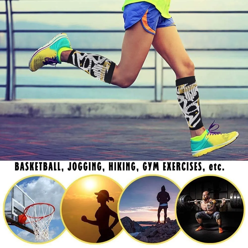 2pcs/pair Sports Graffiti Calf Socks for Men Women