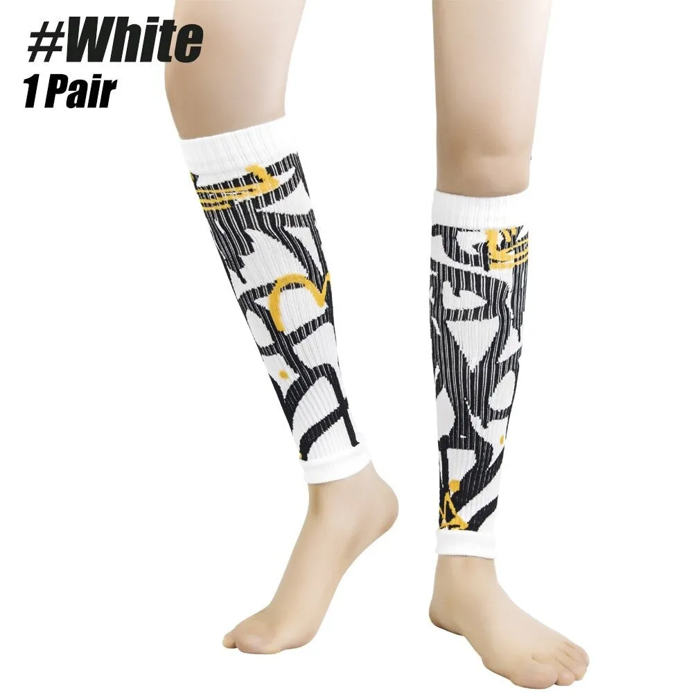 2pcs/pair Sports Graffiti Calf Socks for Men Women