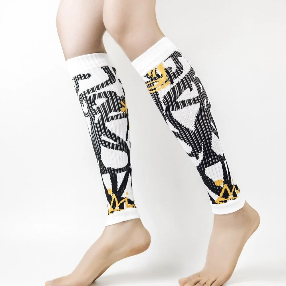 2pcs/pair Sports Graffiti Calf Socks for Men Women