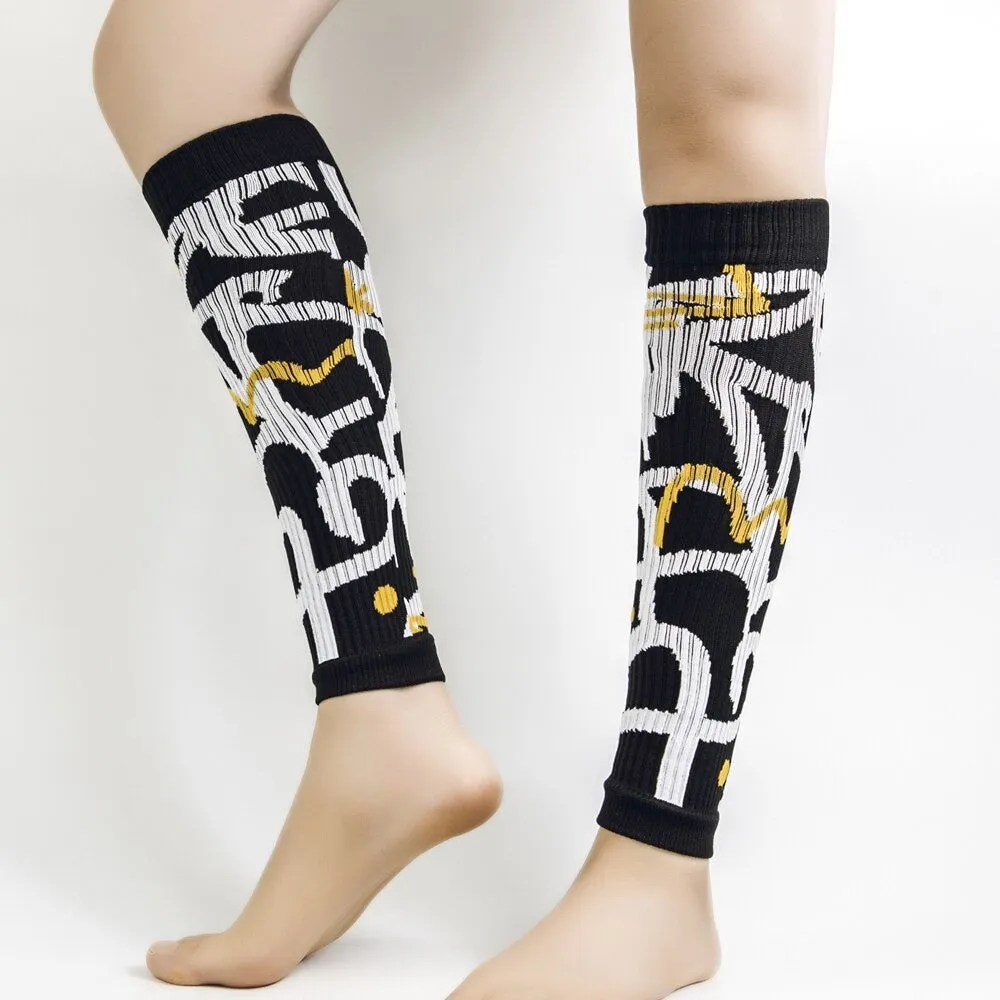 2pcs/pair Sports Graffiti Calf Socks for Men Women