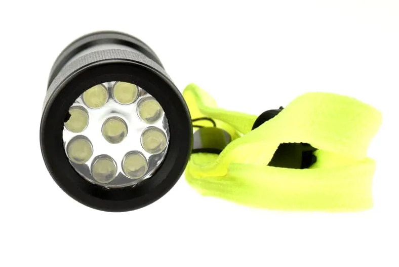 9 LED Waterproof Flashlight, Rated Up to 6 Feet