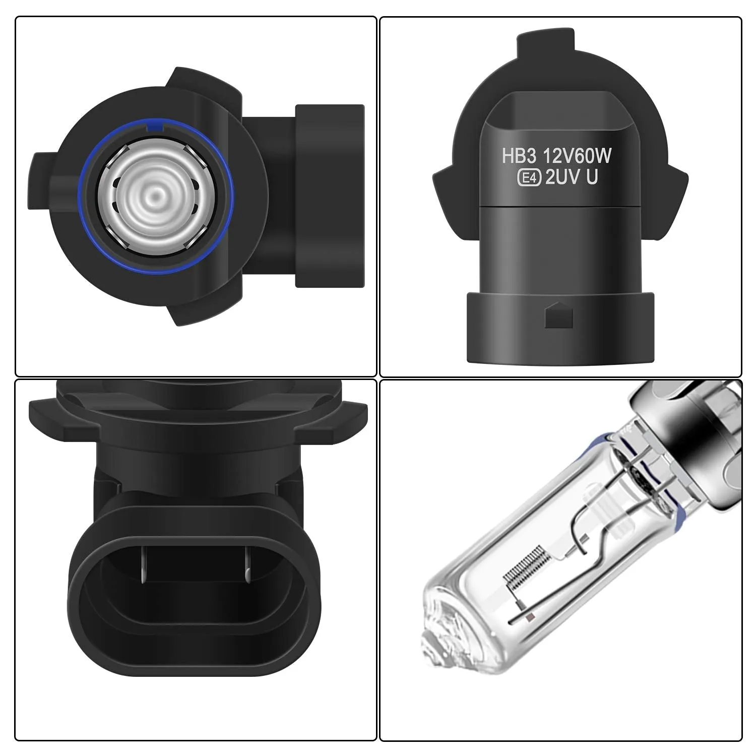 9005 HB3 Halogen Headlight Bulbs 12V 60W 4300K Warm Lighting