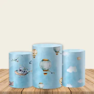 Airplane Baby Shower Fabric Pedestal Covers