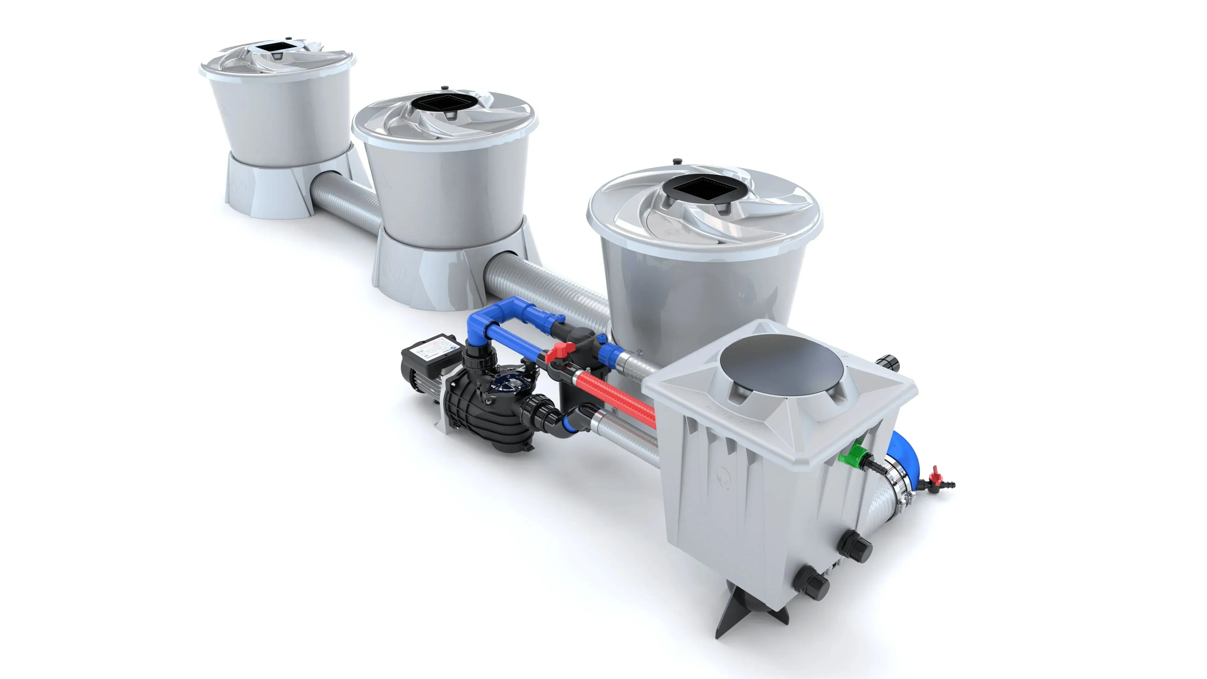 Alien Hydroponics - V-SYSTEM 3 Pot 1 Row End Header Kit