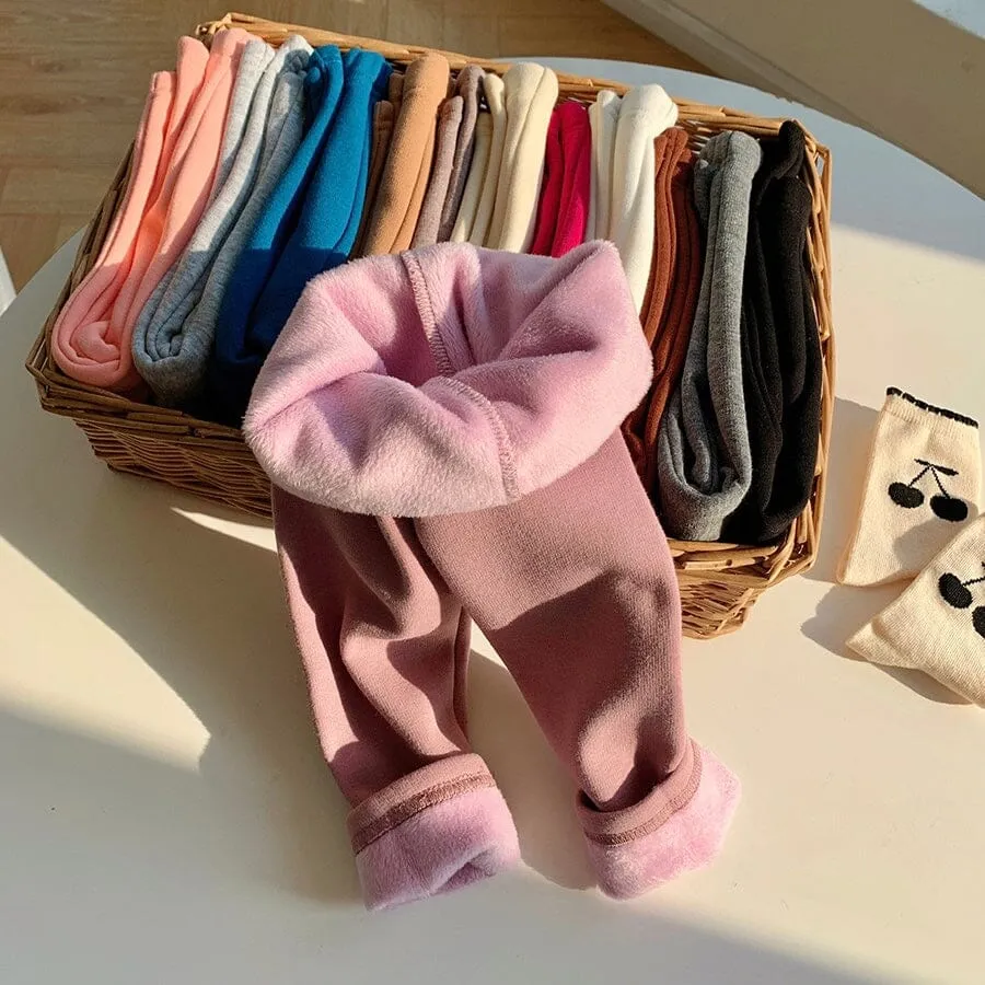 Candy Color Basic Winter Plush Leggings