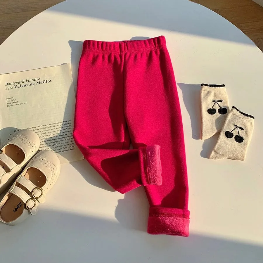 Candy Color Basic Winter Plush Leggings