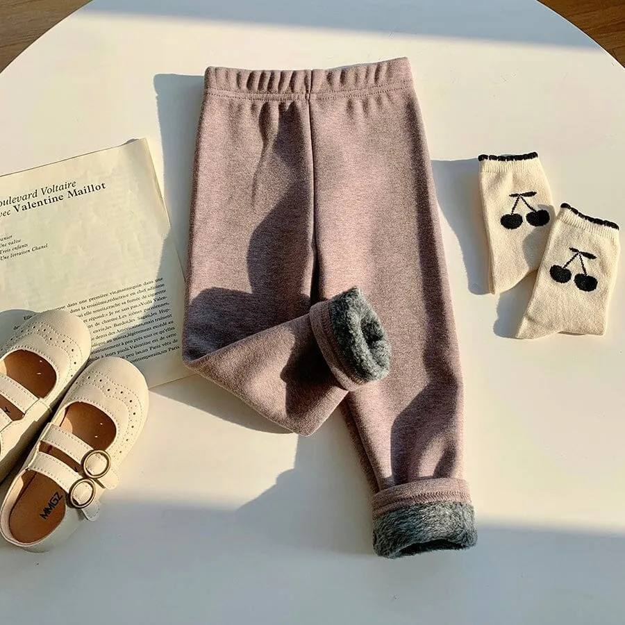 Candy Color Basic Winter Plush Leggings