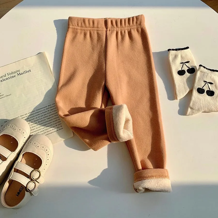 Candy Color Basic Winter Plush Leggings