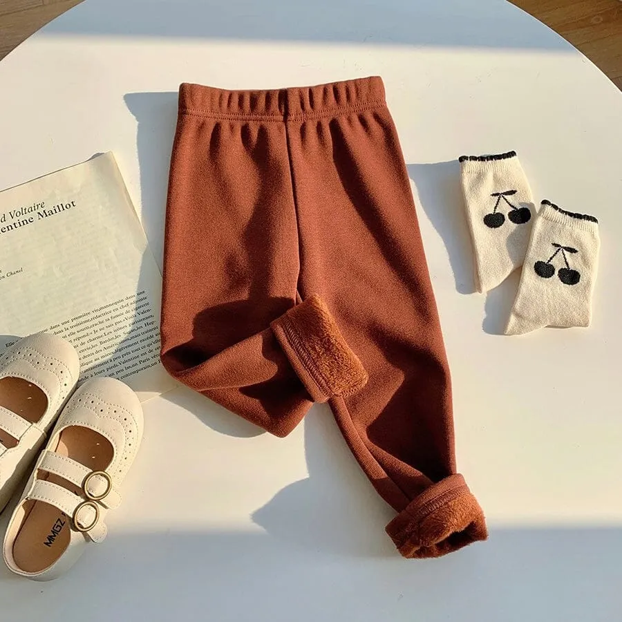 Candy Color Basic Winter Plush Leggings