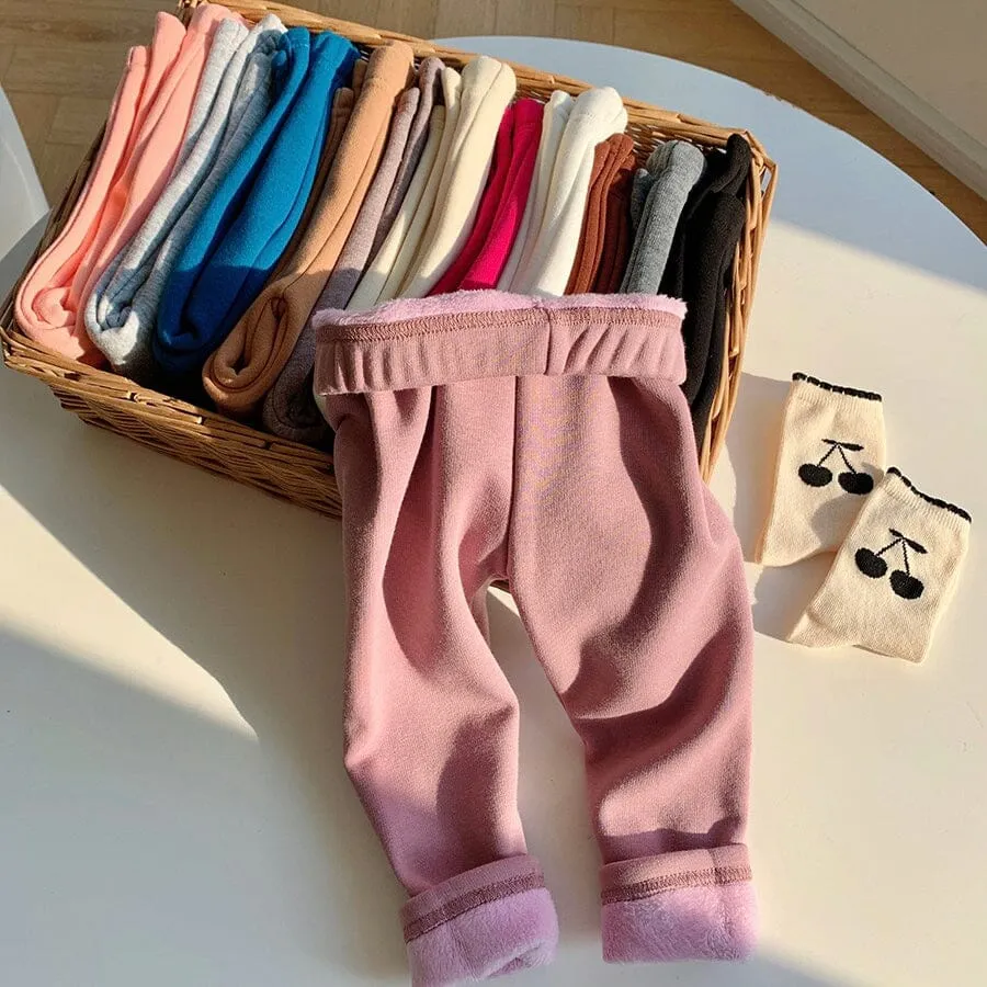 Candy Color Basic Winter Plush Leggings