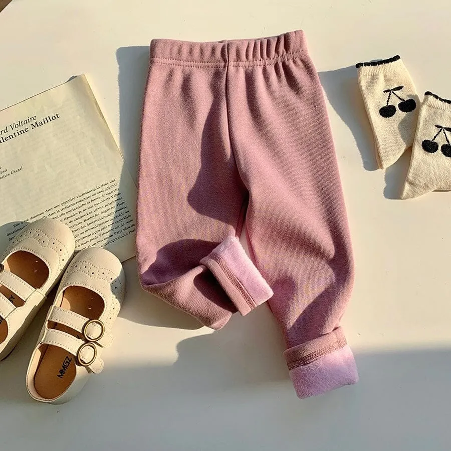 Candy Color Basic Winter Plush Leggings