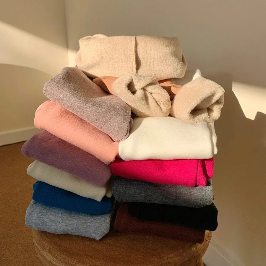 Candy Color Basic Winter Plush Leggings