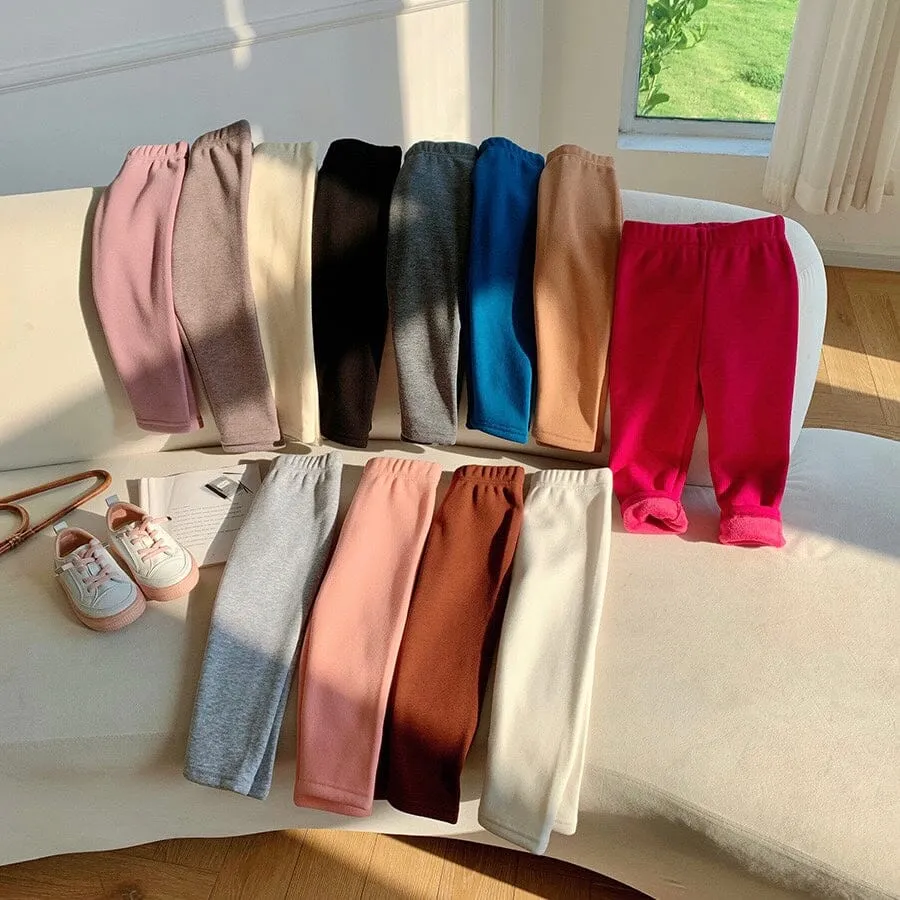 Candy Color Basic Winter Plush Leggings