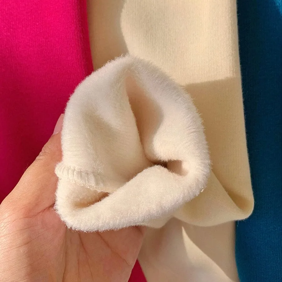 Candy Color Basic Winter Plush Leggings