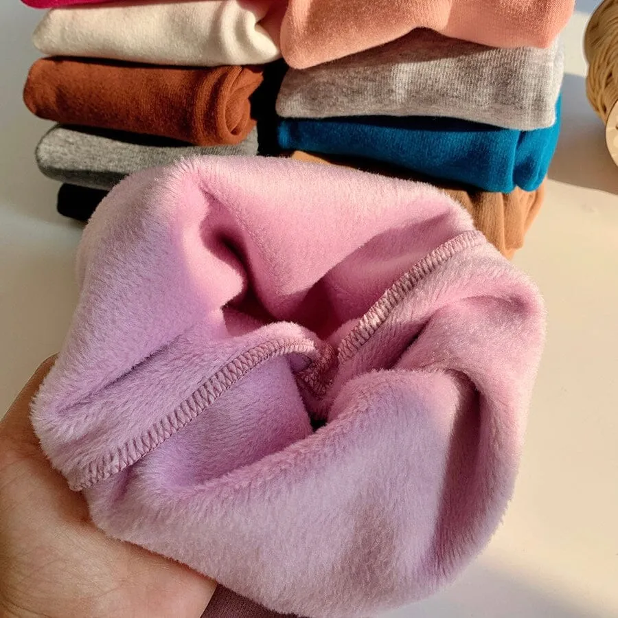 Candy Color Basic Winter Plush Leggings