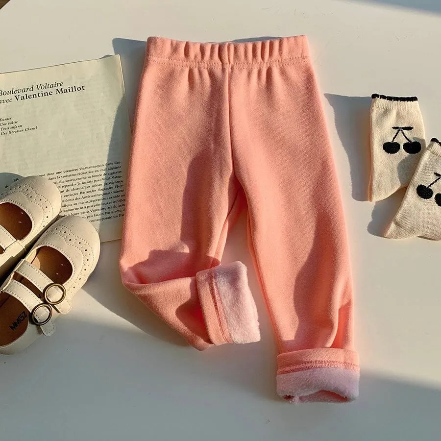Candy Color Basic Winter Plush Leggings