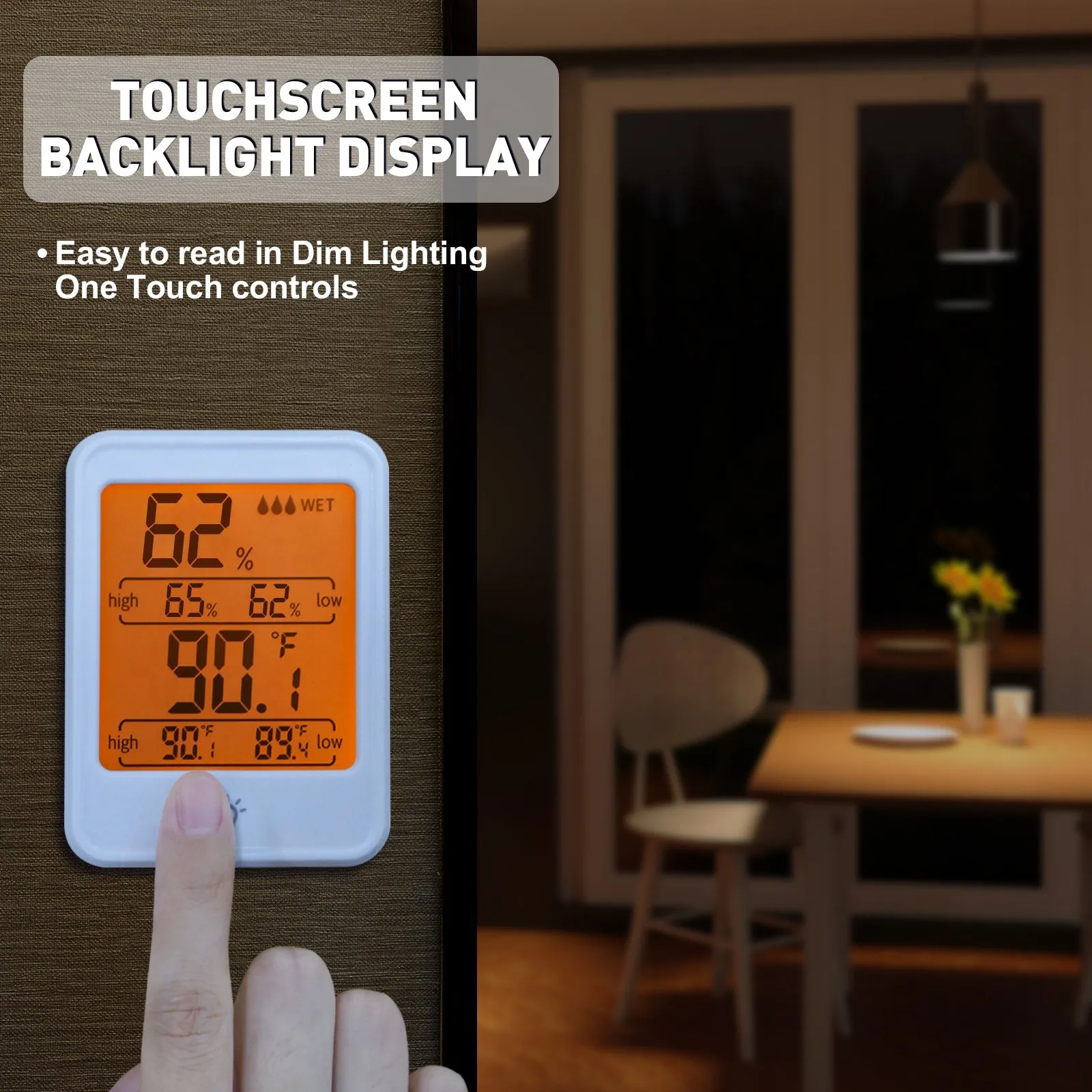 Digital Hygrometer Thermometer Humidity Gauge with Backlight Display