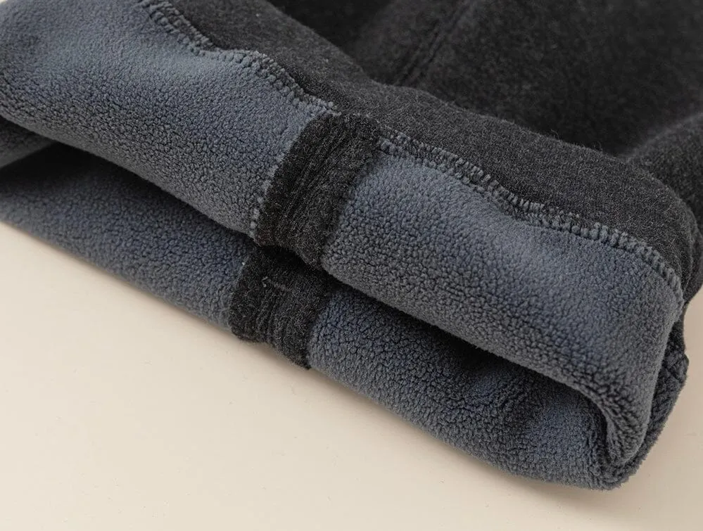 Embroidered Cherry Rolled Hem Winter Fleece Leggings