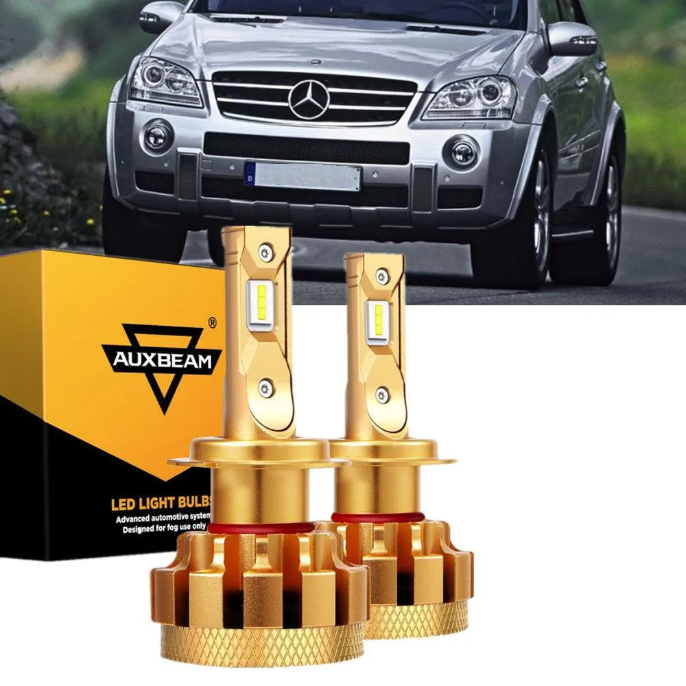 For 2007-2015 Mercedes-Benz ML63 AMG with Halogen Headlamps F-16 Plus Series Built-in Canbus LED Light Bulbs High Low Beam Bundle