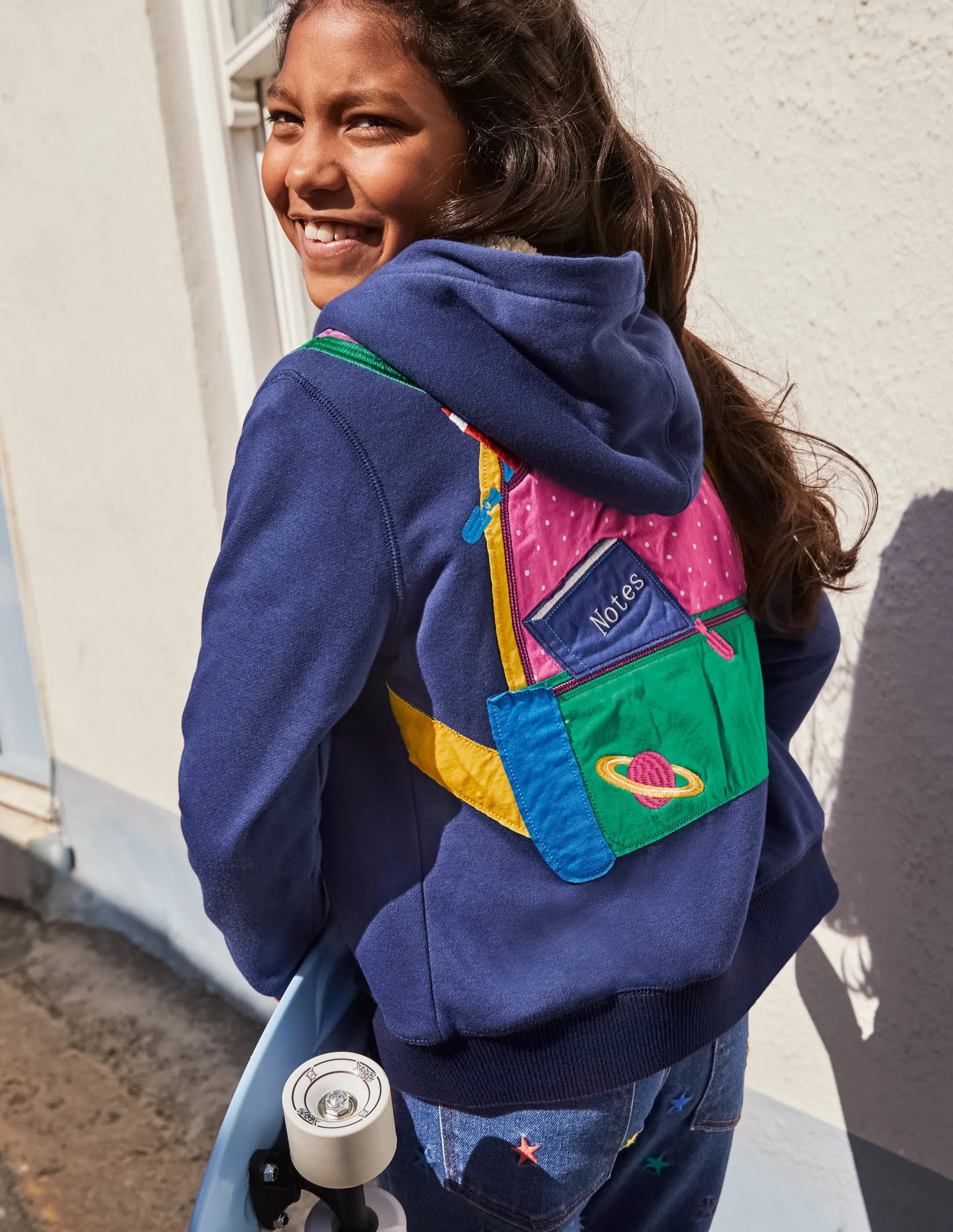 Fun Shaggy-lined Hoodie-Starboard Blue Rucksack