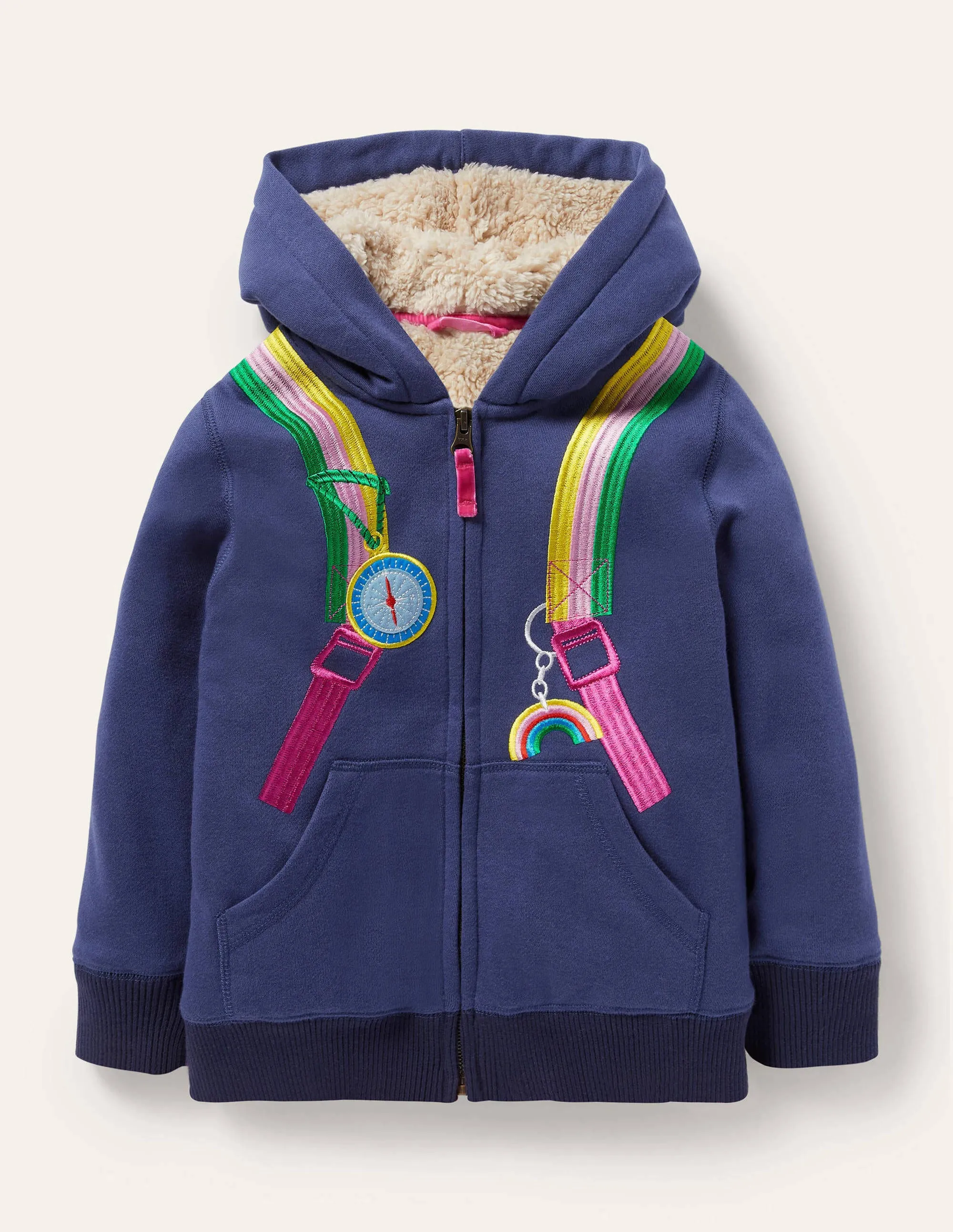 Fun Shaggy-lined Hoodie-Starboard Blue Rucksack