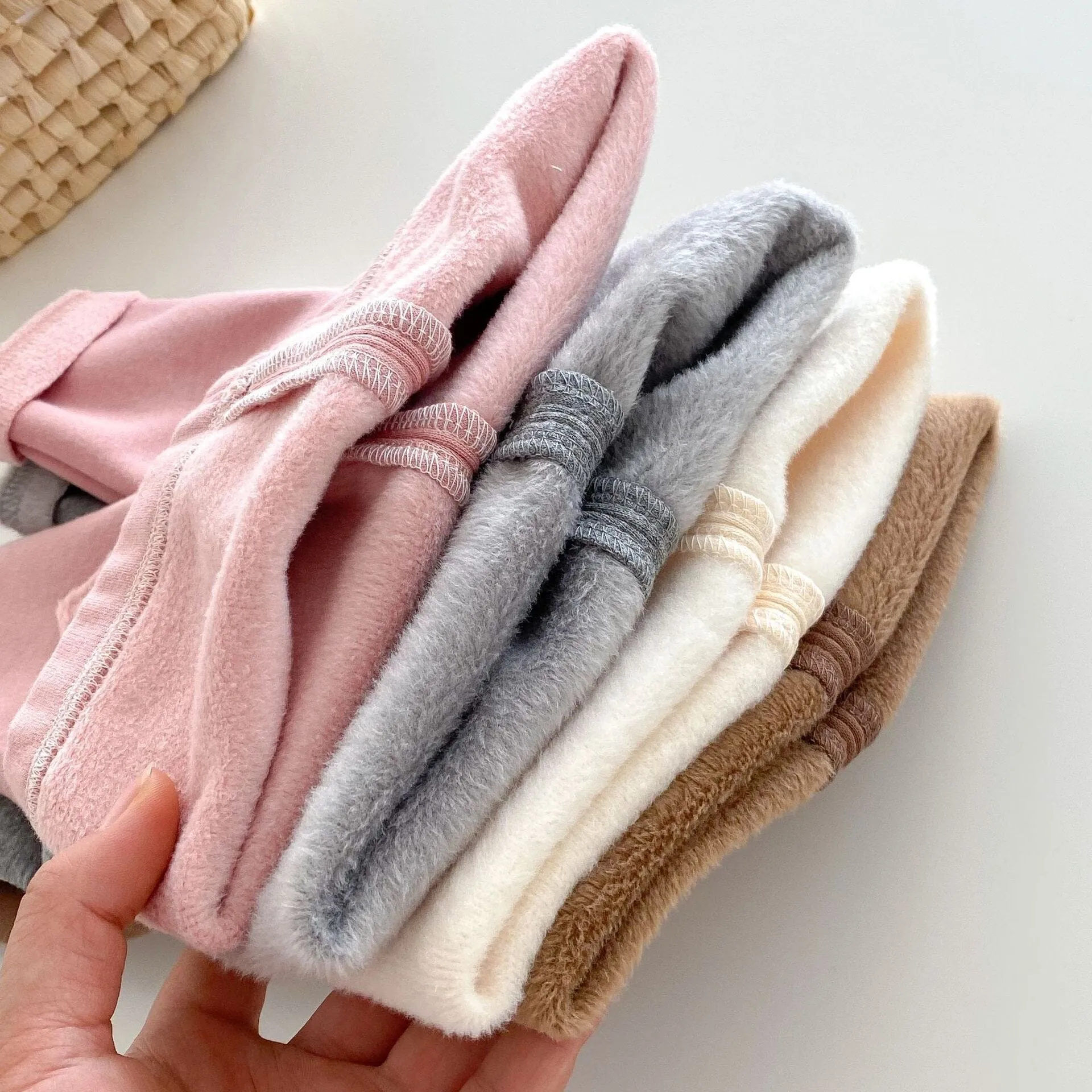 Heart & Bear Patch Winter Plush Leggings