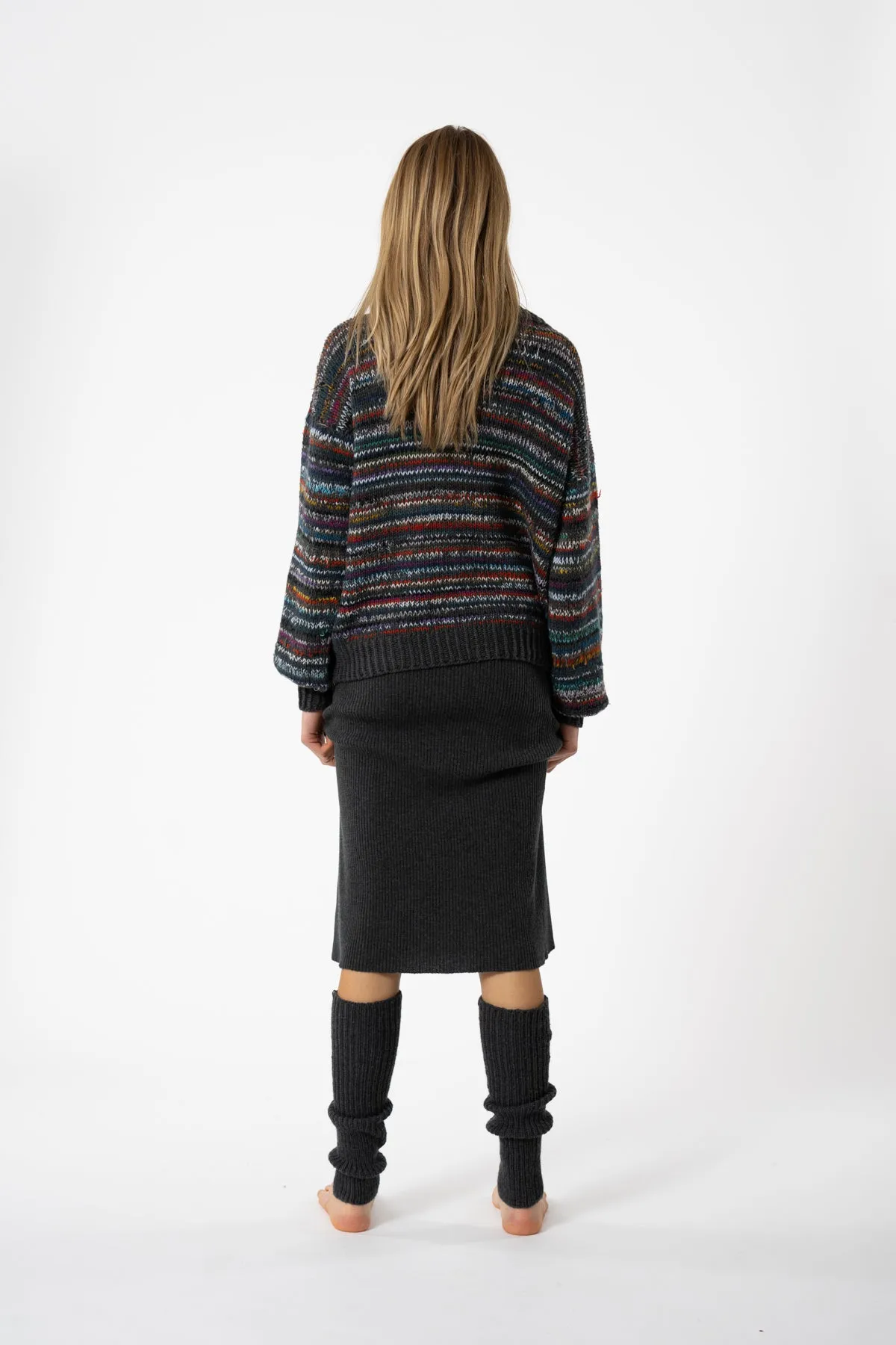 MERINO Handknit Leg Warmers in Charcoal Grey