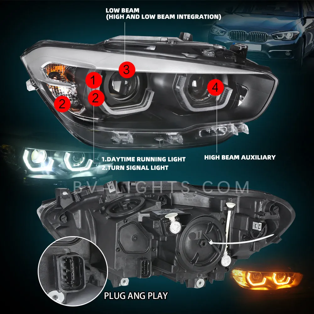 Modified headlight for BMW 1 Series/F20 2015-2018 Upgrade to the Latest Style led headlamp Daytime running light