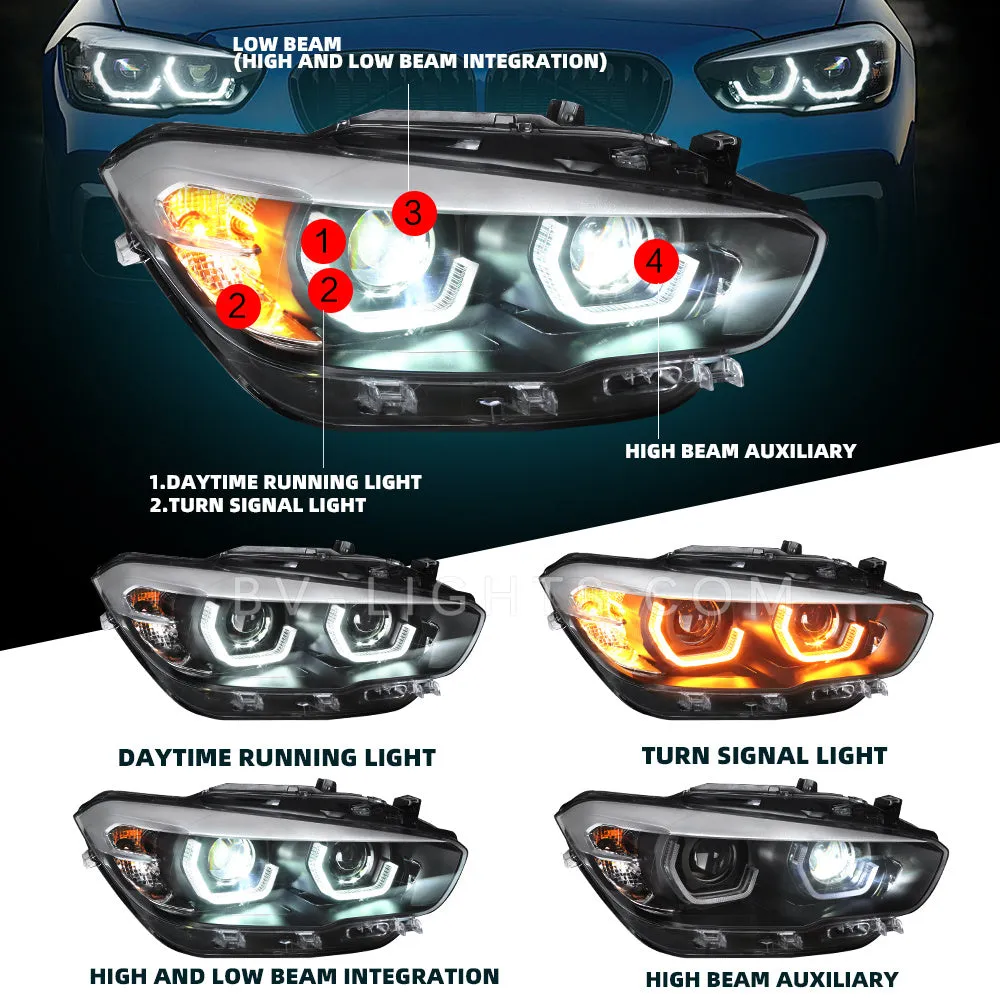 Modified headlight for BMW 1 Series/F20 2015-2018 Upgrade to the Latest Style led headlamp Daytime running light