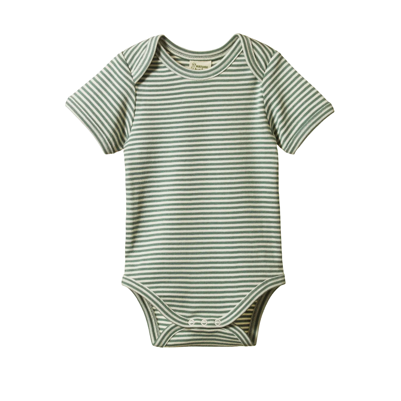 Nature Baby Short Sleeve Bodysuit - Lily Pad Stripe