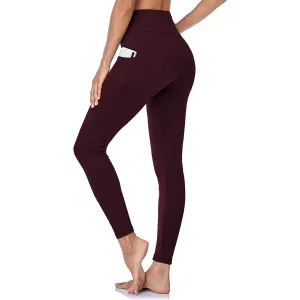 Plum Fleece Pocket Leggings