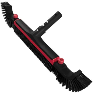 Poolvio 22" Extra-Wide Pool Brush Head, Heavy-Duty Pool Scrubber Brush with Detachable Corner Brush & Strong Nylon Bristles for Walls & Floors in Above-Ground and Inground Pools (Red)