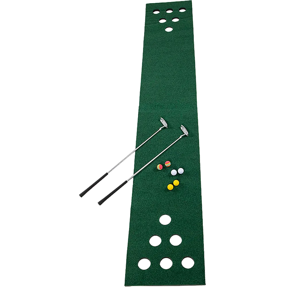 Portable Golf Beer Pong Set with 2 Putters & 6 Balls