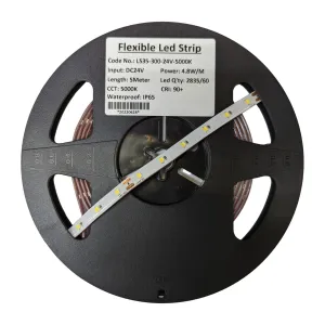 Professional 300 LED Strip Light, 24V, IP65, VHB, 5000K
